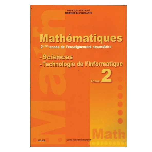 MATHEMATIQUES 2EME SEC SC ET INFO TOME 2 MATHEMATIQUES 2EME SEC SC ET INFO TOME 2 - Image 1